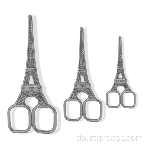 Phantasie Stickerei Schere Handwerk Vintage antike Schere der Eiffelturm Schere